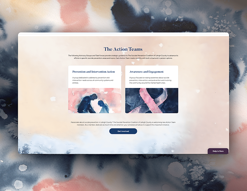Suicide Prevention Coalition — website design